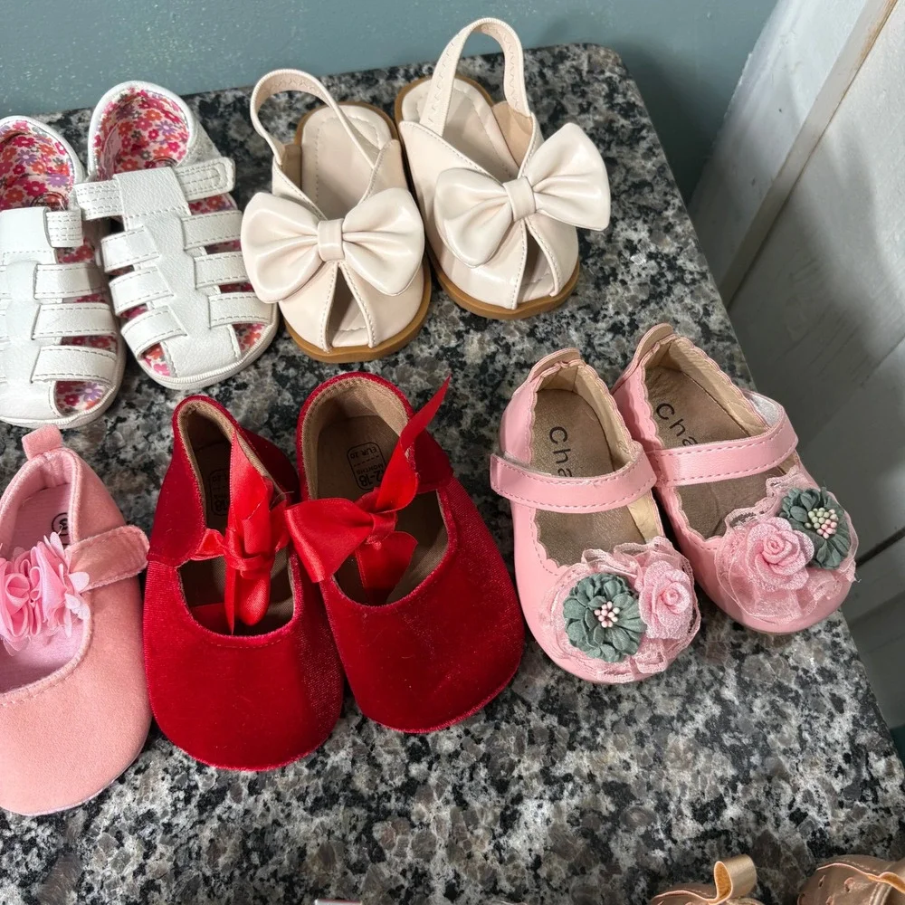 Baby Girl Shoe Lot 13 Pairs Old Navy Wonder Nation Bebe Size 1 2 3 4 12-18M
